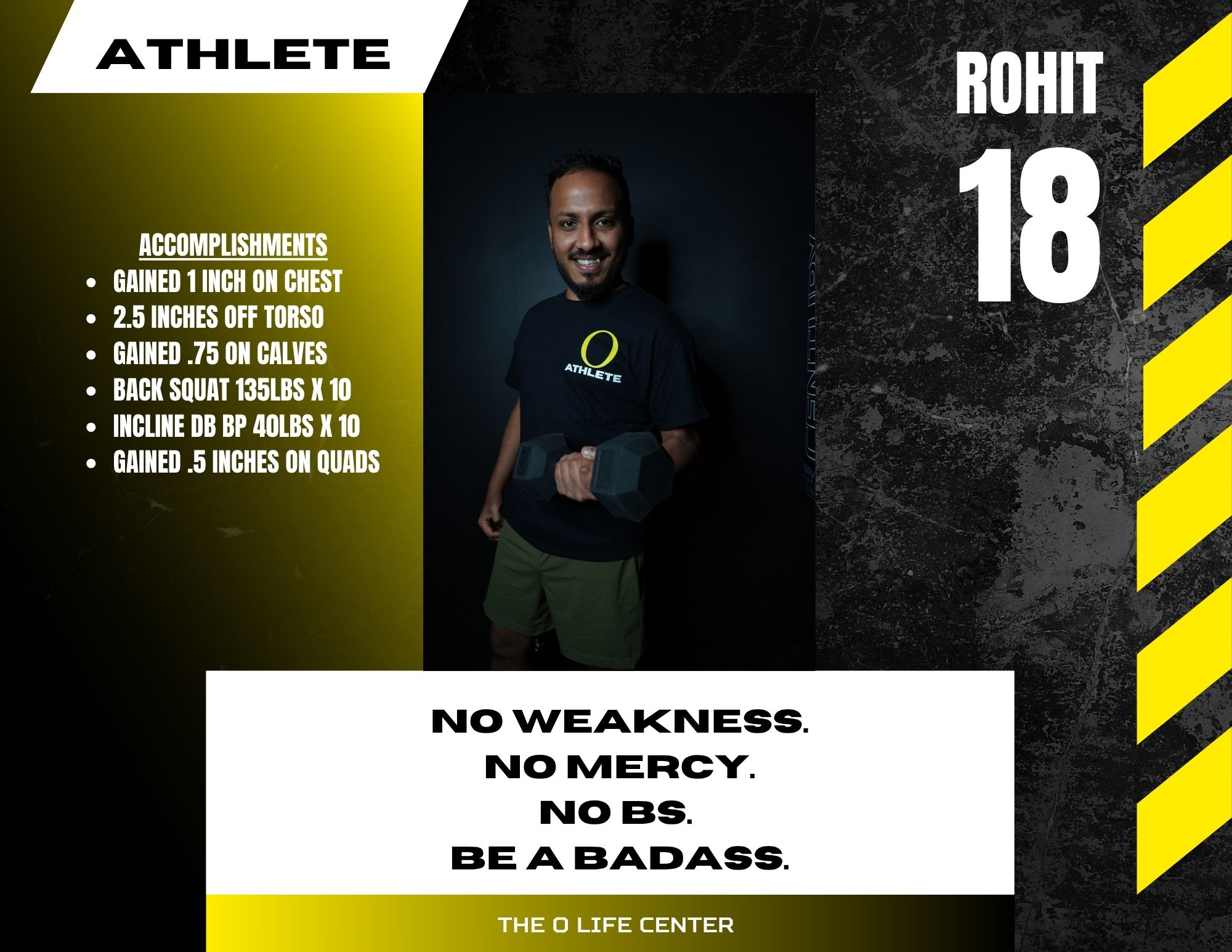 Rohit · 18 — O Life Athlete feature