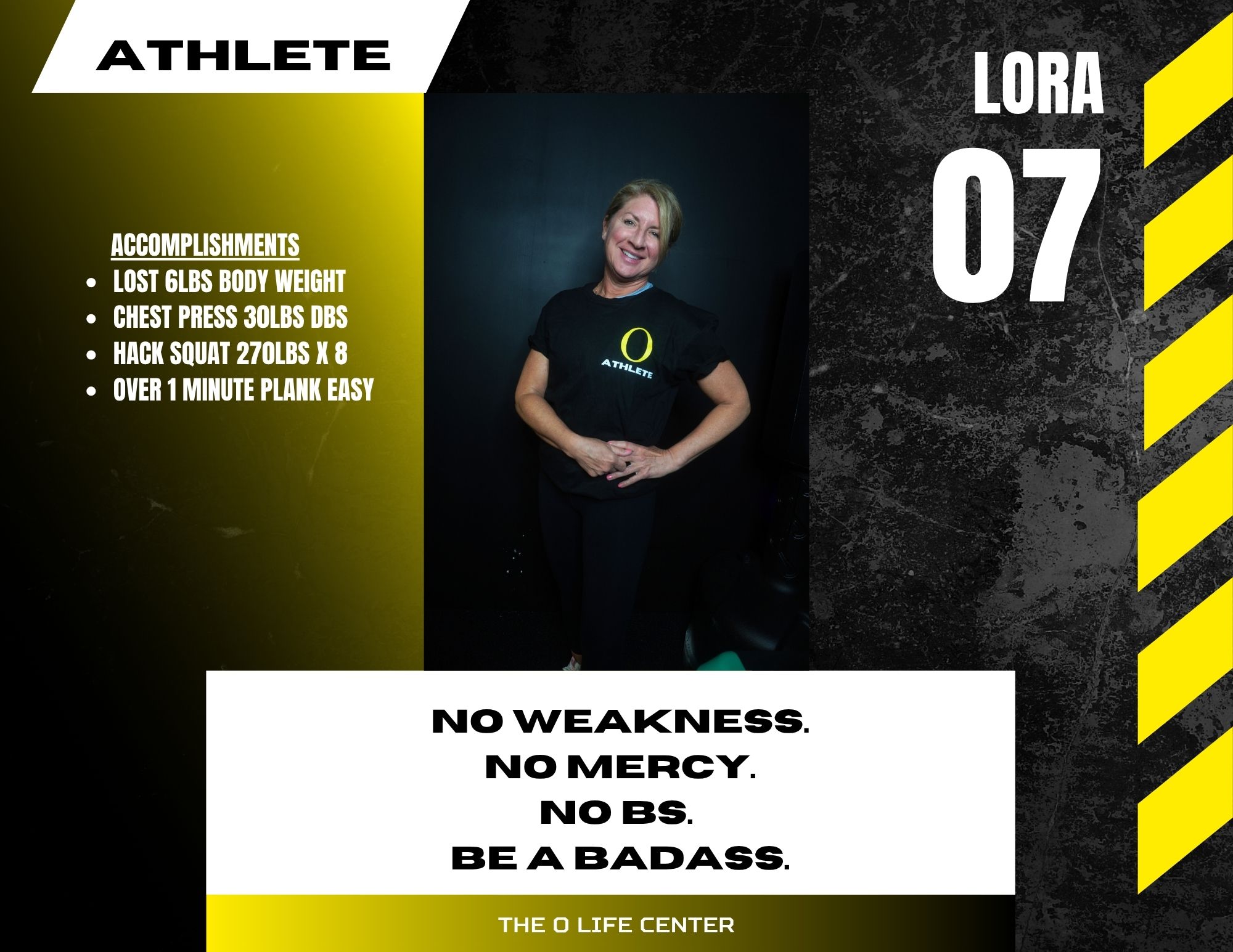 Lora · 07 — O Life Athlete feature